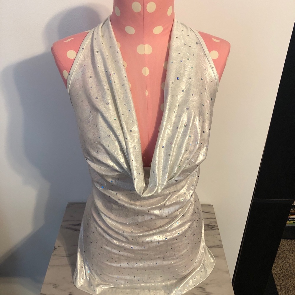 NEW Silver bling halter tank top